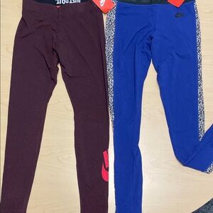 BOGO NWT Nike Women Leggings - Brand New Workout Gear! Small, maroon/purple-navy